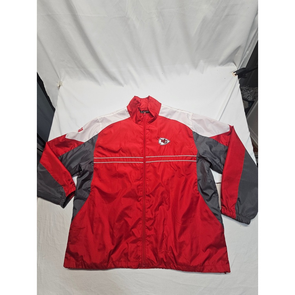 Dunbrooke Mens Kansas‎ City Chiefs NFL Windbreaker Jacket Red XXL Full Zip SI